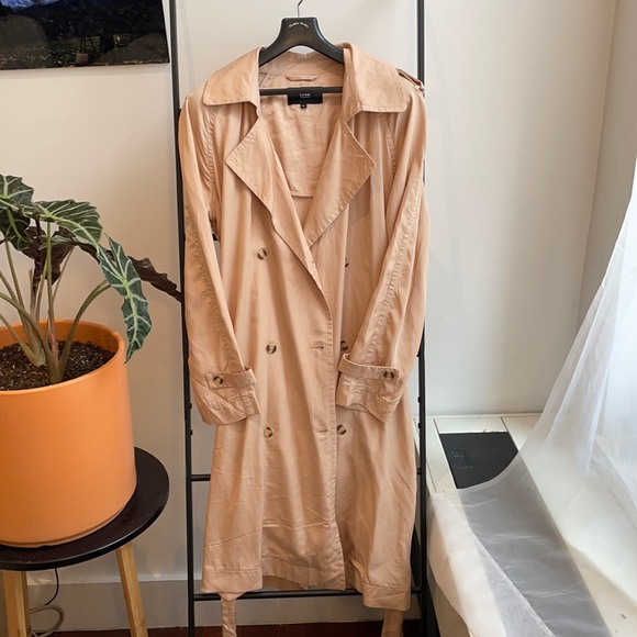 LINE blush light tan trenchcoat - Picture 1 of 8
